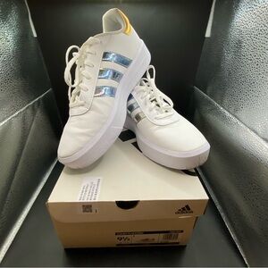 adidas White and Gold Sneakers